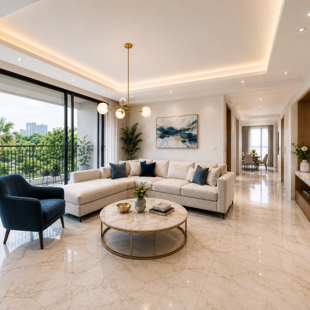 Aangan Sanjeevni flat interior in Jaipur